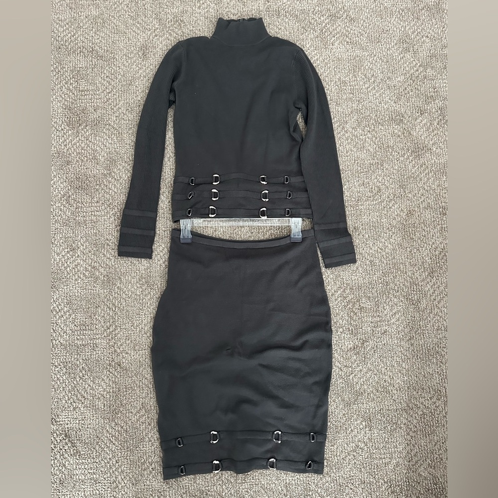 Etincelle Couture French Chic Gray two piece skirt set